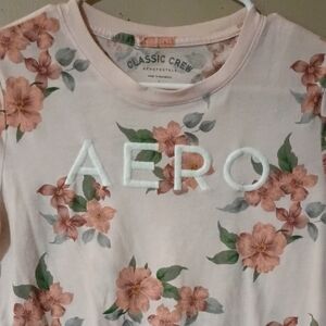 Aeropostale Floral Tee - Soft Pink